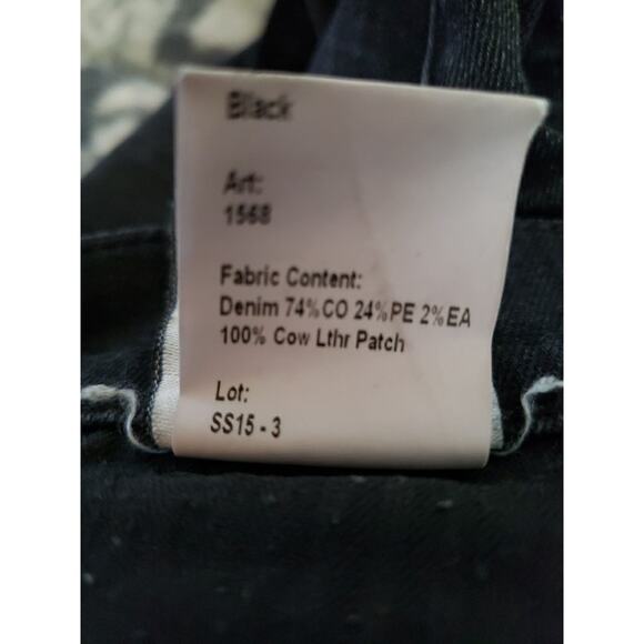 R13 The Drop Jeans Sz 26 Black Denim Stretch Slouchy Crop High Rise (V6 - Picture 5 of 11